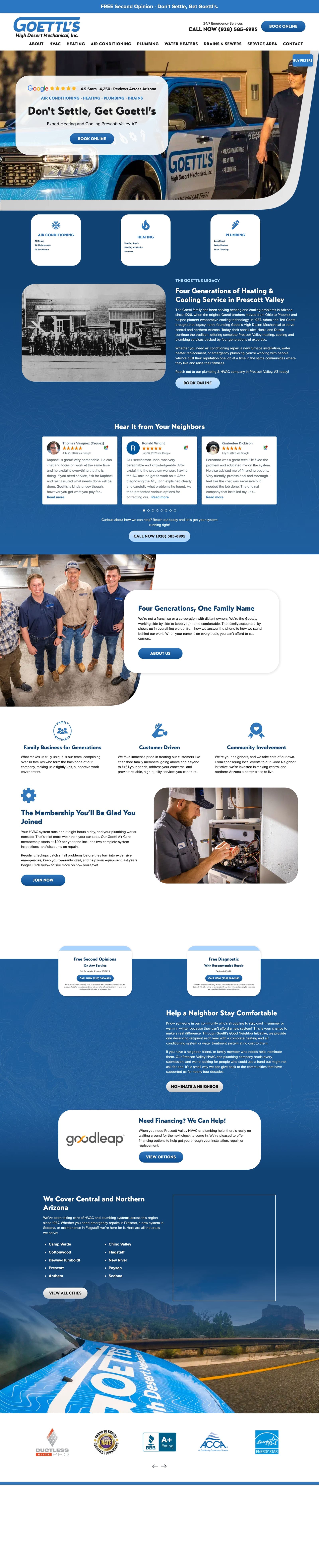 Goettl's High Desert Mechanical website